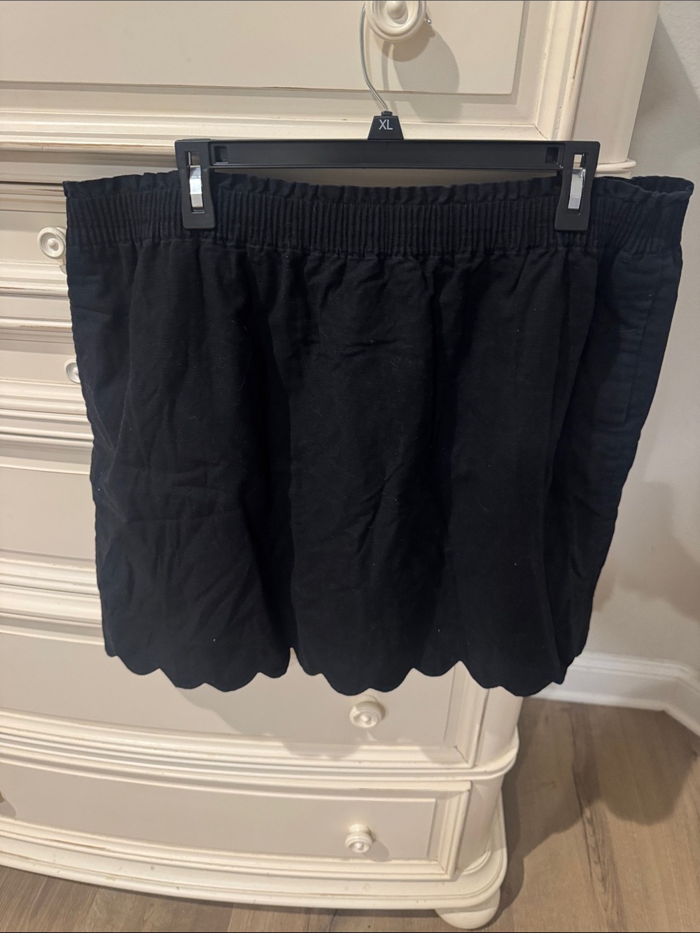 J. Crew Black Scalloped Hem Cotton Skirt